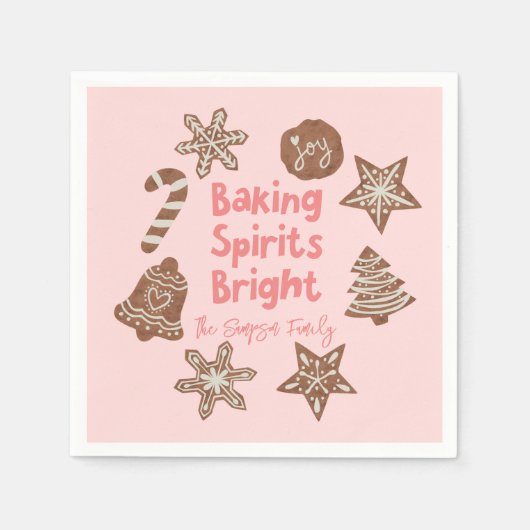 Baking Spirits Bright Christmas Cookie Pink Servet (Voorkant)
