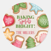 Baking Spirits Bright Christmas Cookie Ronde Sticker (Voorkant)