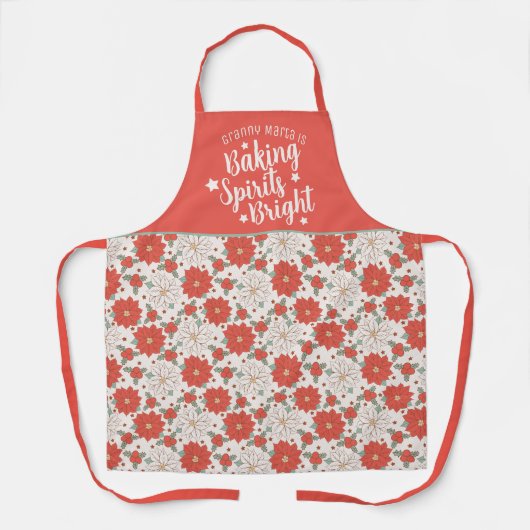Baking Spirits Bright Christmas Floral Custom Schort (Voorkant)