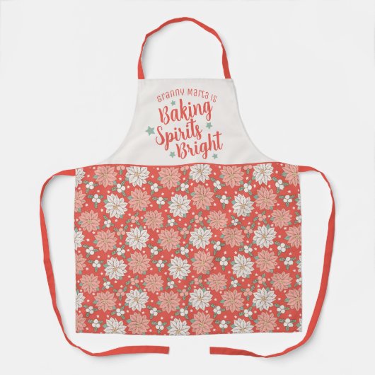 Baking Spirits Bright Christmas Floral Custom Schort (Voorkant)