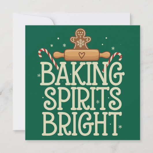 Baking Spirits Bright Christmas Funny Xmas Baker Feestdagenkaart (Voorkant)