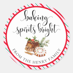 Baking Spirits Bright Christmas Gift Label Sticker