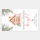 Baking Spirits Bright Christmas Gift Label Sticker (Voorkant)