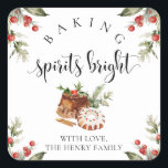 Baking Spirits Bright Christmas Gig Stickers<br><div class="desc">Ces autocollants-cadeaux de Noël à l'esprit pâtissier sont l'ajout parfait à vos cadeaux de vacances faits maison. Les autocollants peuvent être personnalisés avec votre nom. Le texte du script n'est pas modifiable. Tous les autres textes sont modifiables et peuvent être customisés selon vos besoins. Pour une personnalisation plus avancée de...</div>