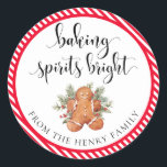 Baking Spirits Bright Christmas Gig Stickers<br><div class="desc">Ces autocollants-cadeaux de Noël à l'esprit pâtissier sont l'ajout parfait à vos cadeaux de vacances faits maison. Les autocollants peuvent être personnalisés avec votre nom. Le texte du script n'est pas modifiable. Tous les autres textes sont modifiables et peuvent être customisés selon vos besoins. Pour une personnalisation plus avancée de...</div>