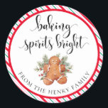 Baking Spirits Bright Christmas Gig Stickers<br><div class="desc">Ces autocollants-cadeaux de Noël à l'esprit pâtissier sont l'ajout parfait à vos cadeaux de vacances faits maison. Les autocollants peuvent être personnalisés avec votre nom. Le texte du script n'est pas modifiable. Tous les autres textes sont modifiables et peuvent être customisés selon vos besoins. Pour une personnalisation plus avancée de...</div>