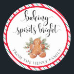 Baking Spirits Bright Christmas Gig Stickers<br><div class="desc">Ces autocollants-cadeaux de Noël à l'esprit pâtissier sont l'ajout parfait à vos cadeaux de vacances faits maison. Les autocollants peuvent être personnalisés avec votre nom. Le texte du script n'est pas modifiable. Tous les autres textes sont modifiables et peuvent être customisés selon vos besoins. Pour une personnalisation plus avancée de...</div>