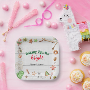 Baking Spirits Bright Christmas Holiday Party Papieren Bordje