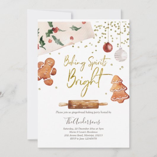 Baking Spirits Bright Christmas Party Invitation (Devant)