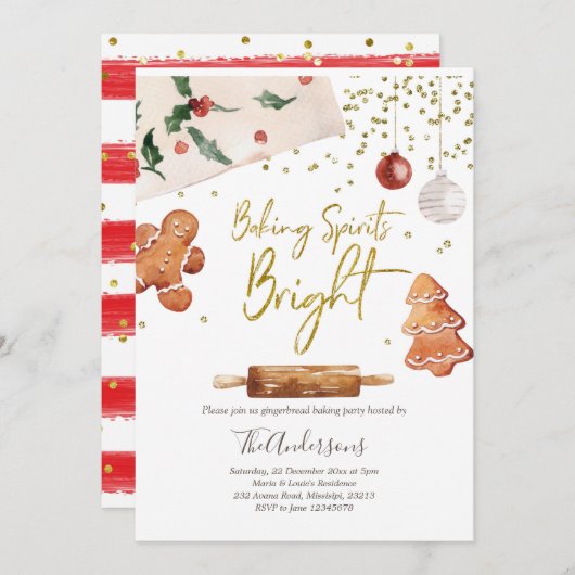 Baking Spirits Bright Christmas Party Invitation (Devant / Derrière)