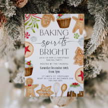 Baking Spirits Bright Christmas Party Invitation