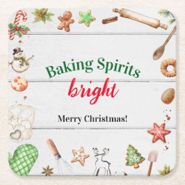 Baking Spirits Bright Christmas Vierkante Kartonnen Onderzetter
