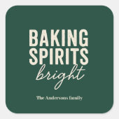 “Baking Spirits Bright Christmas Vierkante Sticker (Voorkant)