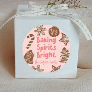 Baking Spirits Bright Cookie Exchange Roze Ronde Sticker