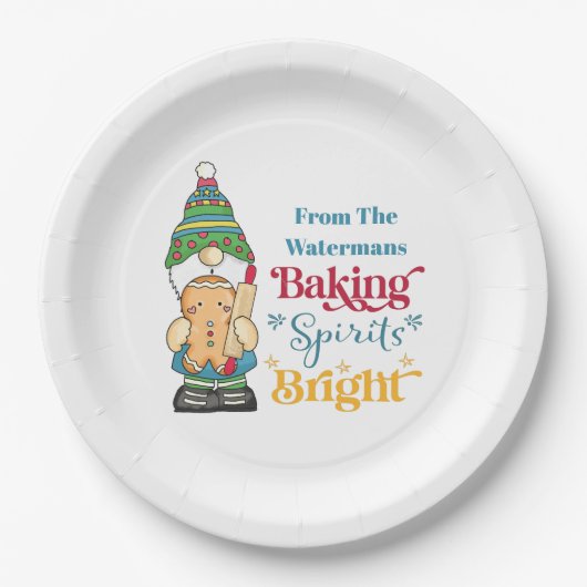 Baking Spirits Bright Cookie kerstfeestdag Papieren Bordje (Voorkant)
