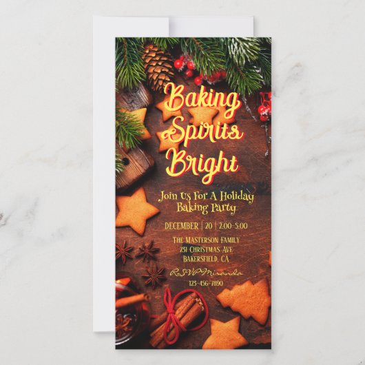Baking Spirits Bright Digital Christmas Invitation (Devant)