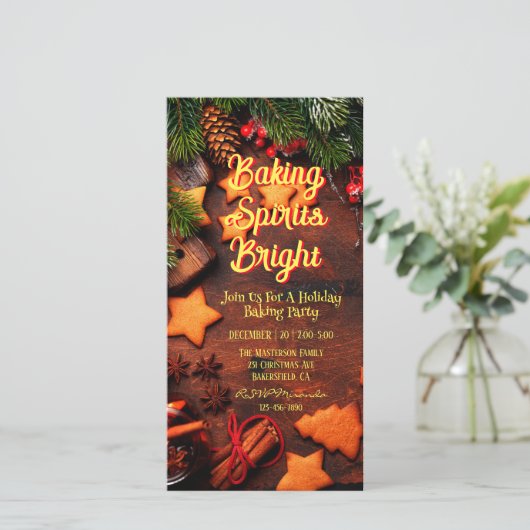 Baking Spirits Bright Digital Christmas Invitation (Debout devant)