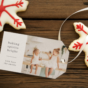 Baking Spirits Bright Fun Kinder Photo Neutral Cadeaulabel