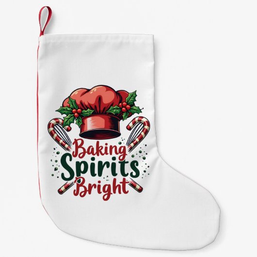 Baking Spirits Bright Funny Baking Chef Baker Kleine Kerstsok (Voorkant)
