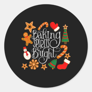 Baking Spirits Bright Gingerbread Cookies Donker Ronde Sticker