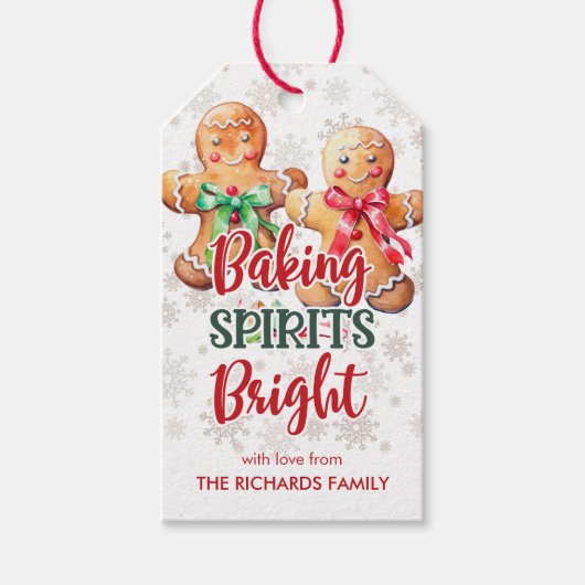 Baking Spirits Bright Gingerbread Cookies Favor Cadeaulabel (Voorkant)
