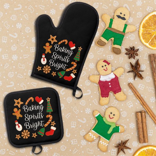 Baking Spirits Bright Gingerbrood kerstkoekje Ovenwant & Pannenlap Set