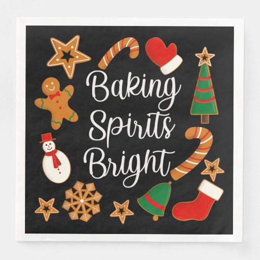 Baking Spirits Bright Gingerbrood kerstkoekje Servet (Voorkant)