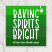 Baking Spirits Bright Green Striped Christmas  Bedankjes Labels (Achterkant)