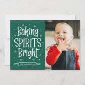 Baking Spirits Bright Groene Foto Feestdagenkaart (Voorkant)
