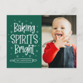 Baking Spirits Bright Groene Foto Feestdagenkaart (Voorkant)