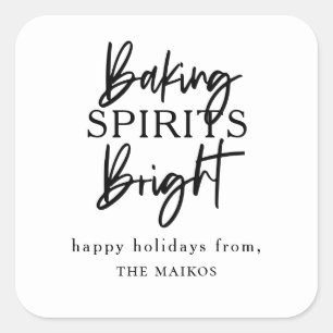 Baking Spirits Bright Holiday Carré Sticker