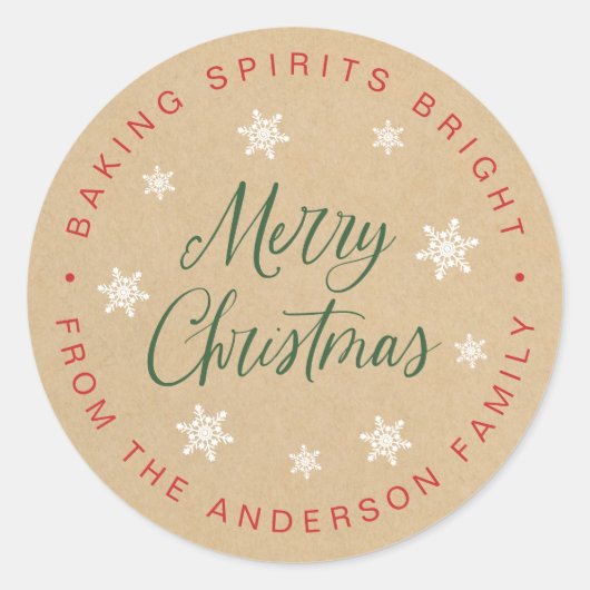 Baking Spirits Bright Homeade Holiday Baking Ronde Sticker (Voorkant)