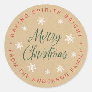 Baking Spirits Bright Homeade Holiday Baking Ronde Sticker