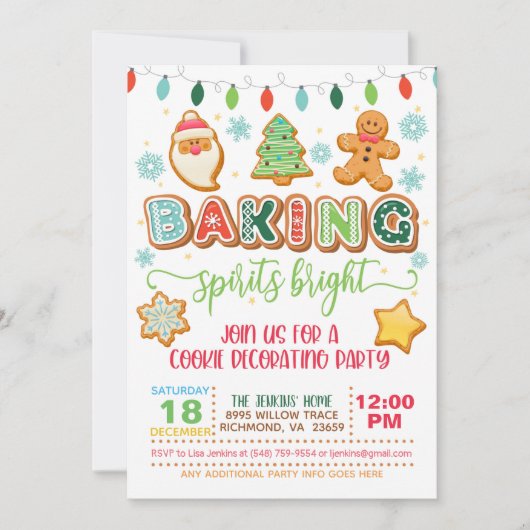 Baking Spirits Bright Invitation - Blanc (Devant)