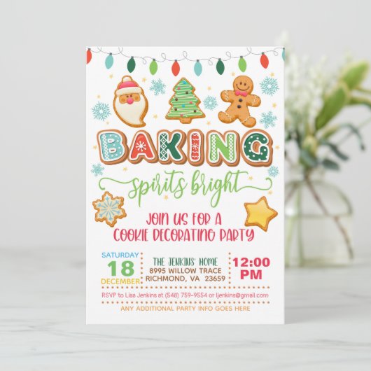 Baking Spirits Bright Invitation - Blanc (Debout devant)