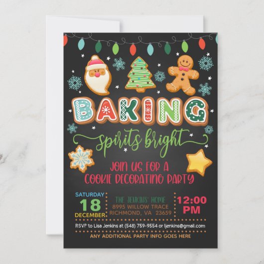 Baking Spirits Bright Invitation - noir (Devant)