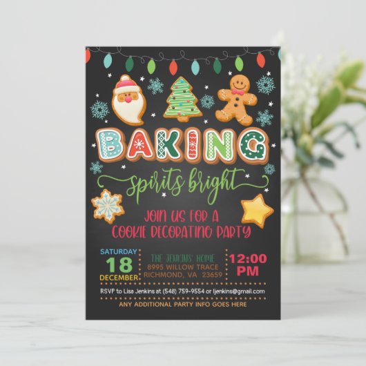 Baking Spirits Bright Invitation - noir (Debout devant)