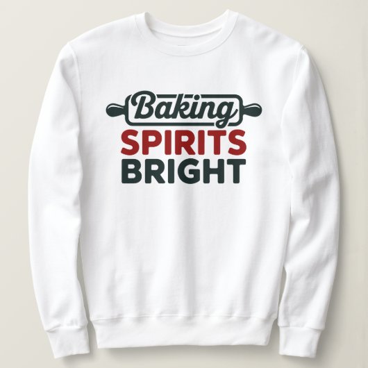 Baking Spirits Bright Kerstmis Witte Sweater (Design voorkant)