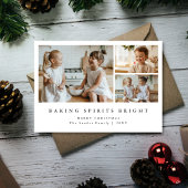 Baking Spirits Bright Modern Christmas Photo Card Feestdagenkaart
