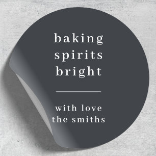 Baking Spirits Bright   Modern Stylish Trendy Fun Ronde Sticker