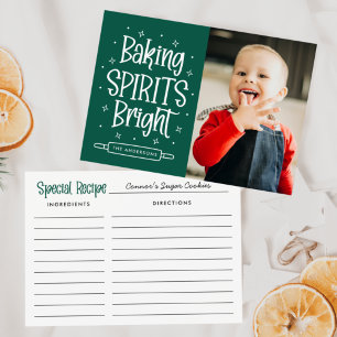 Baking Spirits Bright Receptkaart Vakantiefoto Feestdagenkaart