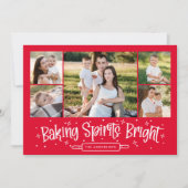 Baking Spirits Bright Red 5 Photo Collage Feestdagenkaart (Voorkant)