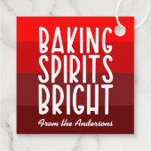 Baking Spirits Bright Red Striped Christmas Bedankjes Labels (Achterkant)