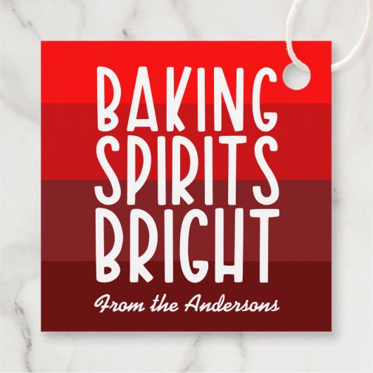 Baking Spirits Bright Red Striped Christmas  Bedankjes Labels (Achterkant)