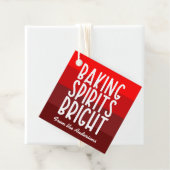 Baking Spirits Bright Red Striped Christmas Bedankjes Labels (In situ)