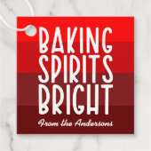 Baking Spirits Bright Red Striped Christmas  Bedankjes Labels (Voorkant)