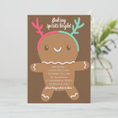 Baking Spirits Bright Reindeer Gingerbread Cookie Kaart (Staand voorkant)