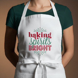 Baking Spirits Bright   Rode en groene feestdag Standaard Schort