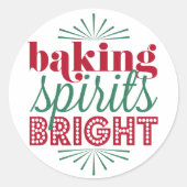 Baking Spirits Bright | Typografie Holiday Baking Ronde Sticker (Voorkant)
