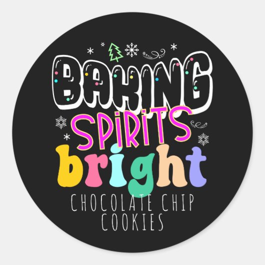 Baking Spirits Bright Vakantiekoek Cute Retro Ronde Sticker (Voorkant)